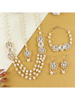 Asthetika Kids - Aesthetic Kids White Kundan Stone Jewellery Set