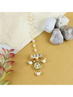 Asthetika Kids - Aesthetic Kids Multi-Color Kundan Studded Drop Stone Handcrafted Maang Tika