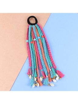 Asthetika Kids - Multi-Color Beads and Shell Braided Hair Tie