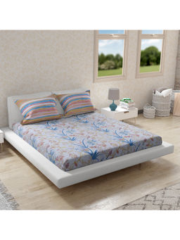 HomeTown - Nora Cotton Double Bed Sheet in Coral (Set of 3)