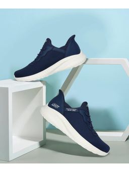 SKECHERS - Men Navy Blue Bobs Squad Chaos - Dai Running Shoes