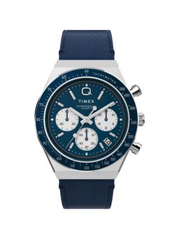 Timex - Q Diver Inspired Leather Blue Dial Analog Watches for Men-Tweg26407 (Medium)