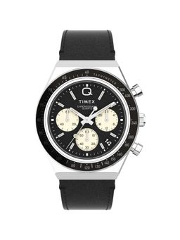 Timex - Q Diver Inspired Leather Black Dial Analog Watches for Men-Tweg26408 (Medium)