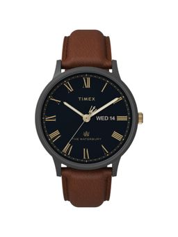 Timex - Waterbury Leather Blue Dial Analog Watches for Men-Tweg26504 (Medium)