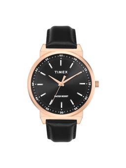 Timex - Trendline Leather Black Dial Analog Watches for Men-Twtg14702T (Medium)