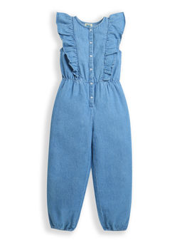 ZIP ZAP ZOOP - Blue Denim Sleeveless Jumpsuit