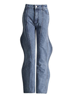 APPAPOP - Steffy Side Curve Denim Jeans