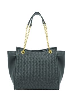 Eske - Piquer Leather Handbag, Night Blue Cosmos