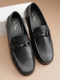 Louis Philippe - Men Black Leather Loafers