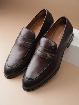 Louis Philippe - Men Brown Leather Loafers