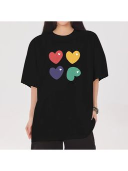 Outzidr - Black Graphic Print T-Shirt