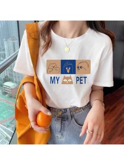 Outzidr - White Graphic Print T-Shirt
