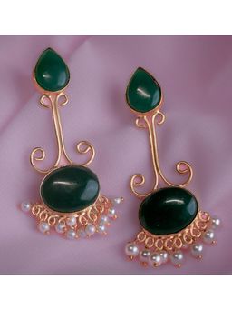Vosgi - Green Chandel Stone Earrings