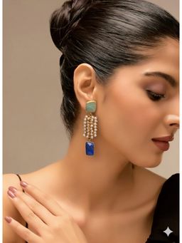 Vosgi - Multi-Color Slim Round Stone Earrings