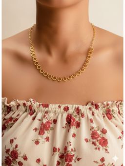 Vosgi - Red Almond And Flower Gold Plated Necklace