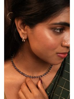 Vosgi - Navy Blue Blossom Shine Necklace