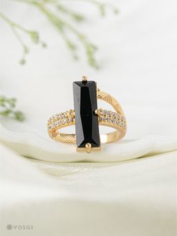 Vosgi - Black Luxe Baguette Stone Ring