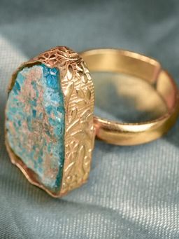 Vosgi - Blue Ocean Dusk Raw Stone Ring