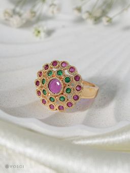 Vosgi - Multi-Color Loop Designer Ring