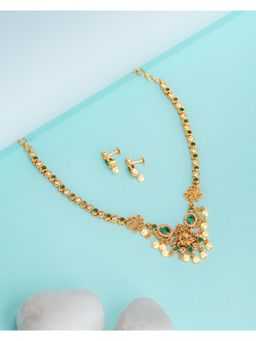 Vosgi - Luxury Emerald And Gold Green Necklace And Earrings