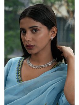 Vosgi - White Heritage Gold-Plated Necklace And Earrings