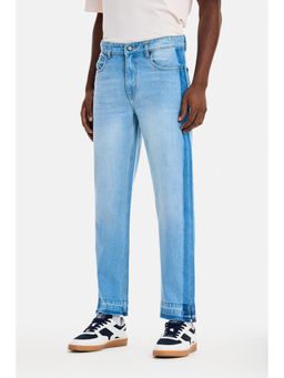 Snitch - Light Blue Solid Relaxed Casual Jeans