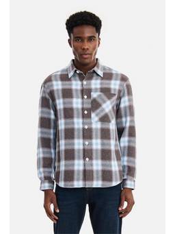 Snitch - Brown Checks Full Sleeves Relaxed Casual Shirt