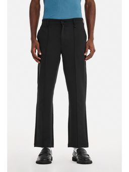 Snitch - Dark Grey Solid Straight Formal Trouser