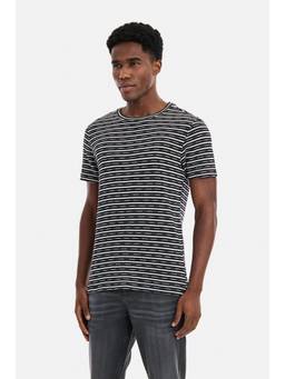 Snitch - Black Stripes Half Sleeves Regular Casual T-Shirt