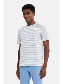 Snitch - White Stripes Half Sleeves Regular Casual T-Shirt