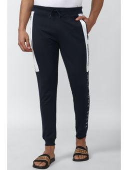 Peter England - Men Navy Graphic Print Casual Track Pants