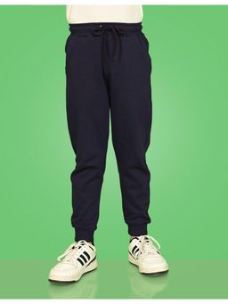 Nusyl - Navy Blue Solid Color Kids Unisex Joggers