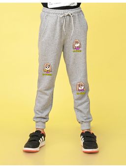 Nusyl - Girls Grey Cute Girls Printed Straight Fit Joggers