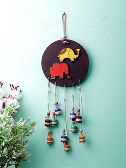 VarEesha - Elephant on Circle Hanging Bell Wind Chimes from Tinkle Bells Collection