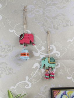 VarEesha - Elephants Tinkle Bells Wall Decorative Bells Wind Chimes - Set of 2