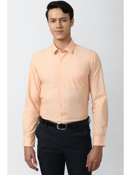 Peter England - Men Peach Slim Fit Formal Shirt