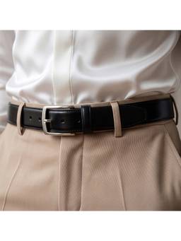 Aditi Wasan - Mens Profile Black Genuine Leather Belt
