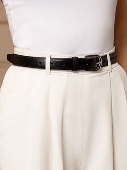 Aditi Wasan - Black Womens Genuine Leather Profile Belt