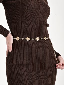 Kazo - Floral Rhinestone Chain Belt