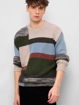 The Souled Store - Multi-Color Nautical Hues Men Oversized Sweater