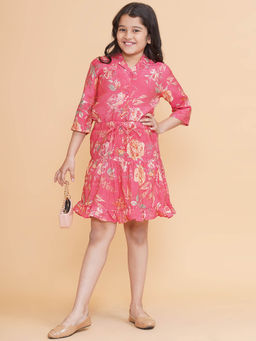 PICCOLO - Floral Skirt and Shirt Co-Ord- Pink (Set of 2)