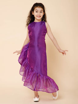 PICCOLO - Ruffled Hem Purple Long Dress