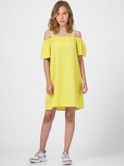ONLY - Women Solid Yellow Dress