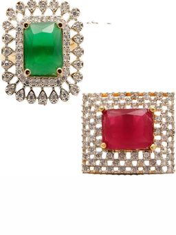 Zoey - Combo Of 2 Wedding And Party Wear Cocktail Rings