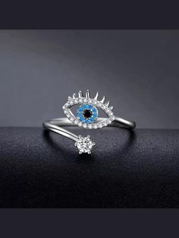 Zoey - Turkish Evil Eye Silver Plated Ring