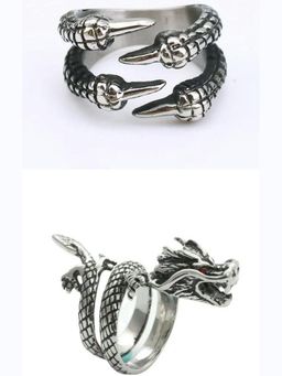 Zoey - Pack Of 2 Dragon And Claw Thumb Finger Ring