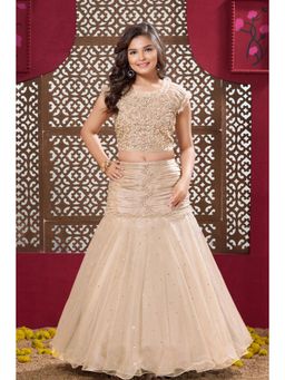 Lagorii - Beige Silk Cap Regular Choli With Lehenga