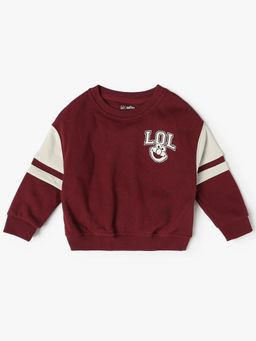 GAP - Maroon Knitted Full Sleeves Regular Sweatshirt