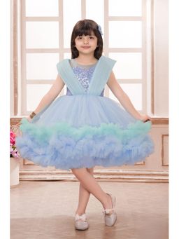 Lagorii - Blue Net Sleeveless Regular Dress