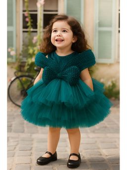 Lagorii - Teal Net Sleeveless Regular Dress